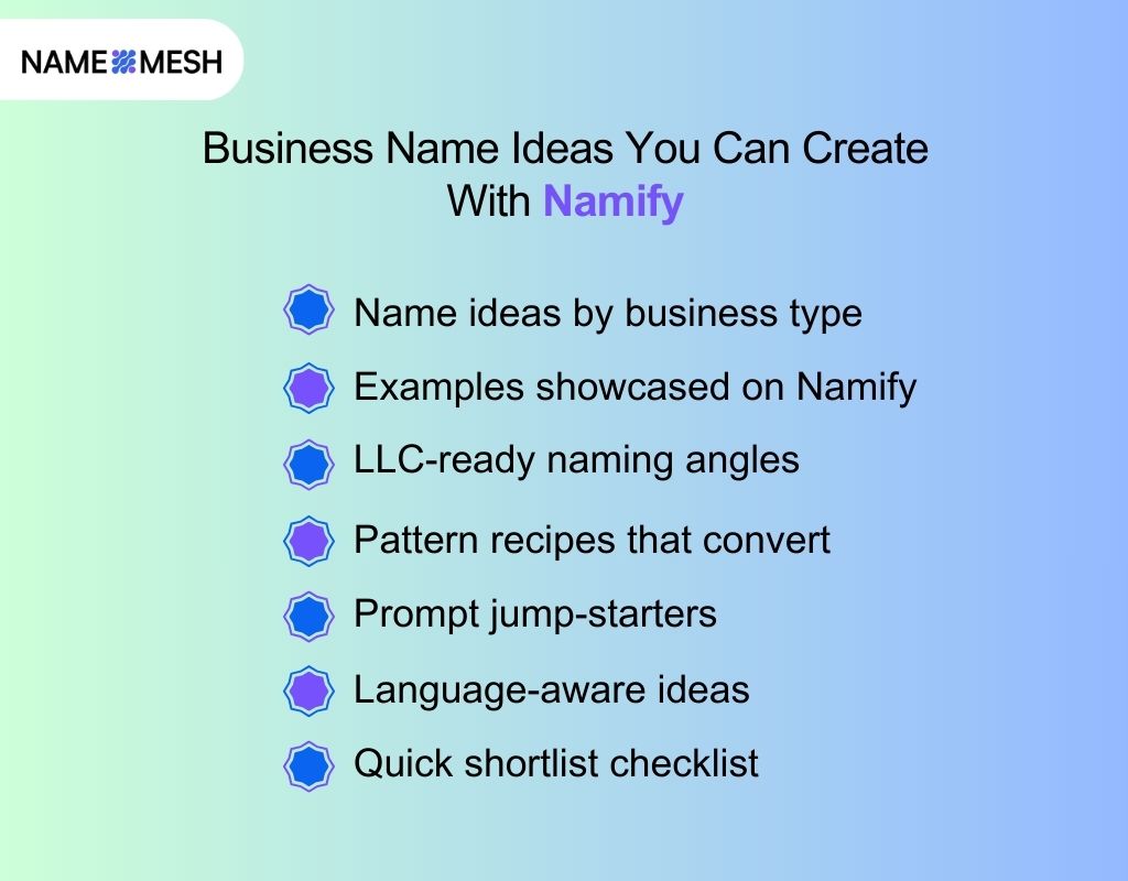 Business Name Ideas You Can Create With Namify