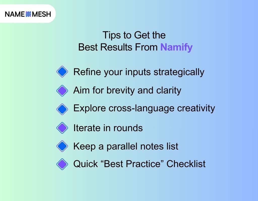 Tips to Get the Best Results From Namify